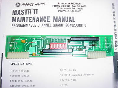 Ge mastr ii dip switch ctcss cg pl encoder decoder