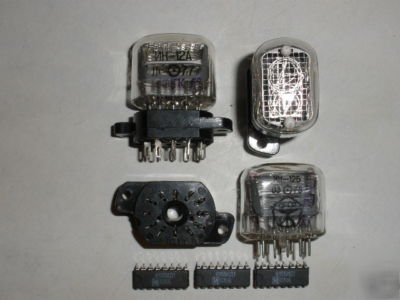 Kit 100 in-12 nixie tubes+ 100 sockets + 100 ics 74141 