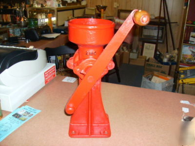 Vintage red no 2 feed mill corn grinder