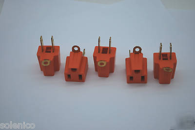 5 lot 3 to 2 prong grounding electrical adaptor plugs 