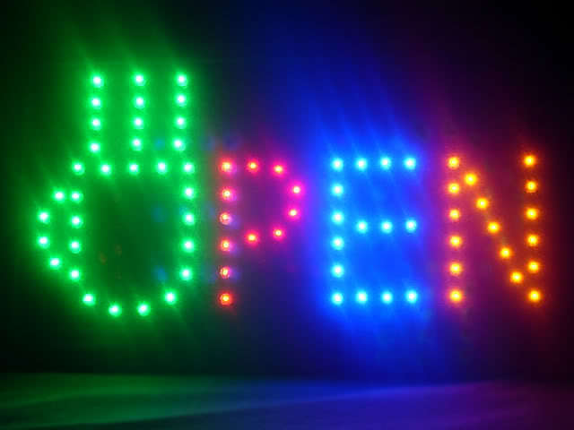 30016 open led sign coffee tea drink food 12
