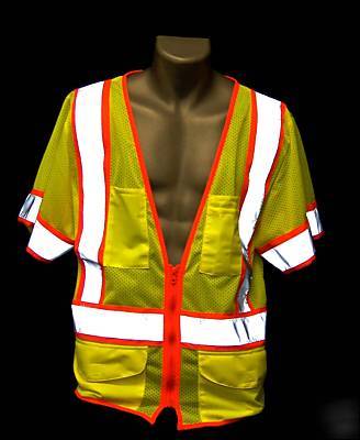 3A hi-viz all mesh class 3 lime-green safety vest - 4XL