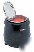 Black electric soup kettle - 11QT. - 110V