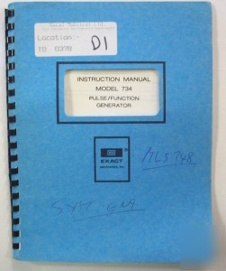 Exact model 734 instruction manual - $5 shipping 