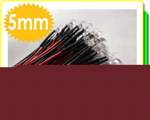 200X 5MM orange led lamp light set 25CM pre wired 12V