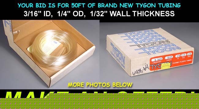  50' tygon chemical acid lab autoclave vacuum tubing