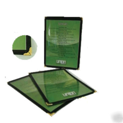 Modern A4 menu & wine list holder - black & gold design