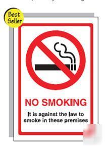 No smoking self adhesive 30 x 20 cm - highly visible