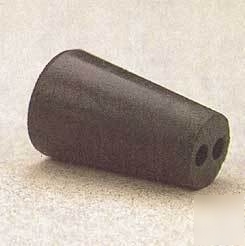 Plasticoid black rubber stoppers, two-hole 8--: 8--M292