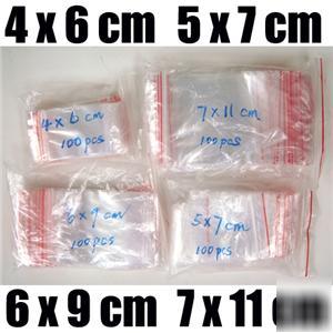 100PCS ziplock zip lock clear plastic poly bag 2