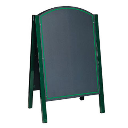 Green pavement metal a frame pub blackboard chalkboard