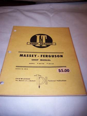 I & t massey ferguson MF1100---MF1130 shop manual 