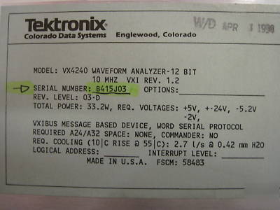 Tektronix VX4240 vxi 12 bit waveform analyzer tested 