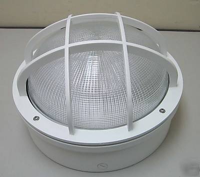 Vapor proof caged bulkhead light 