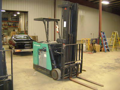 Mitsubishi three wheel electric stand up fork lift