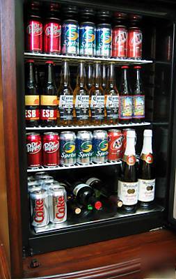 Beverage bar fridge cooler wood cabinet--kegerator conv