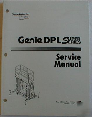 Genie dpl super series manlift service manual