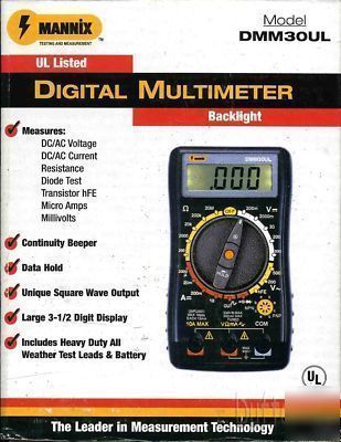 Mannix digital multimeter model: DMM30UL