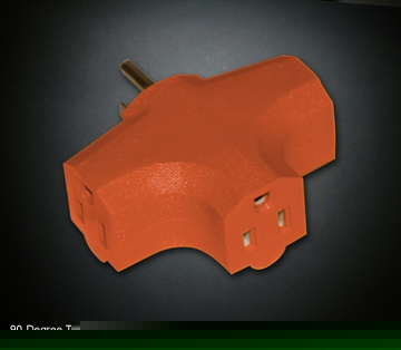New : 144PCS 3-outlet 15A-125V 90-degree adapter, orange