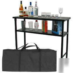 New deluxe metal portable bar table w/ carrying case