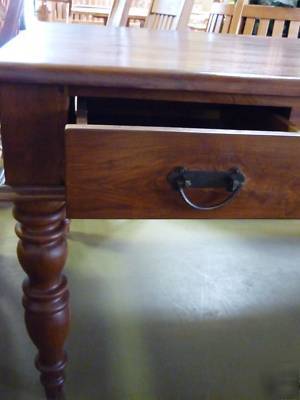 Rare exotic double-drawer teak desk 