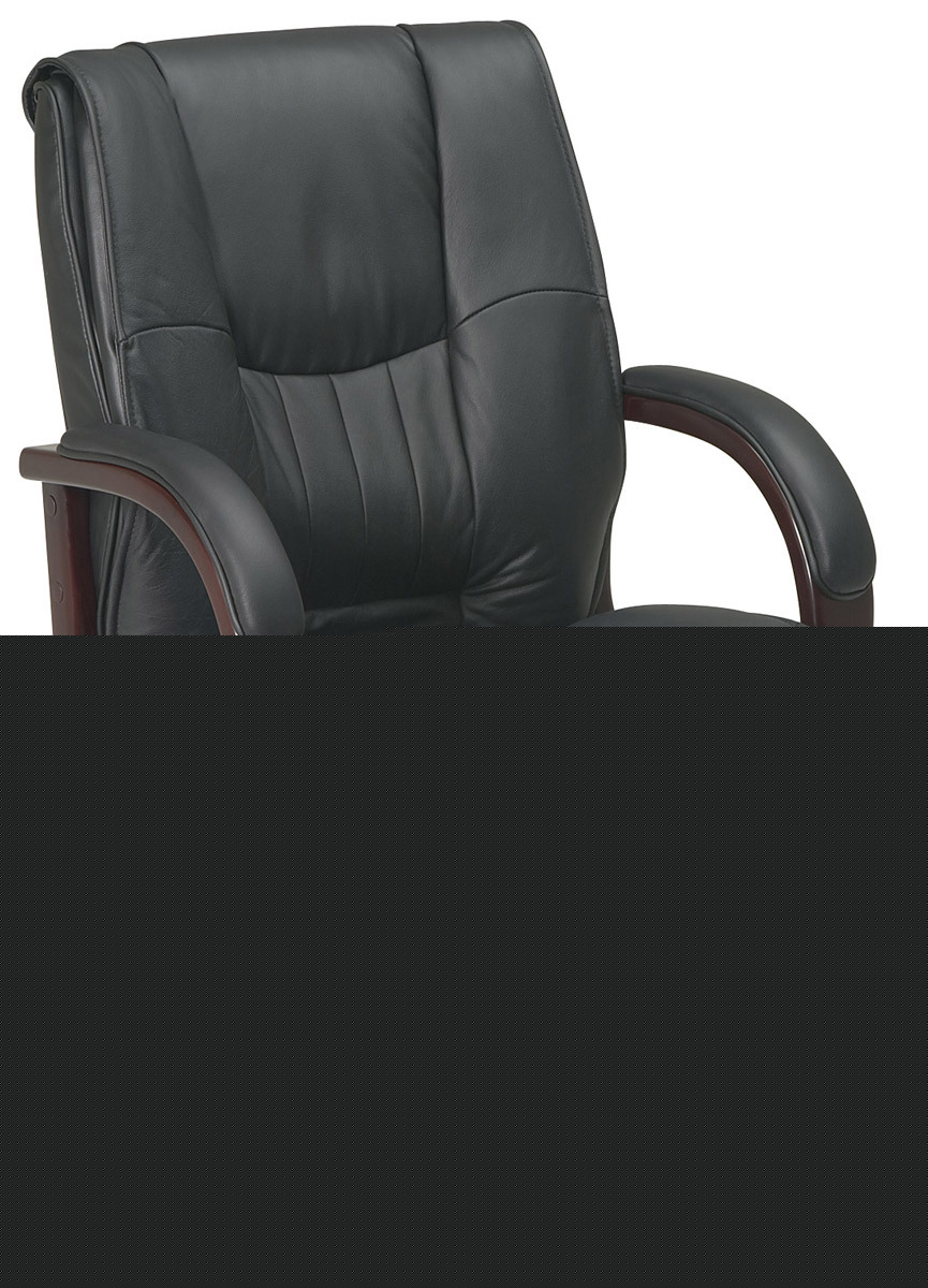 Black leather computer desk executive office chair