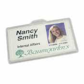 Clear plastic horizontal id card holder - BAU68110