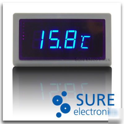 Digital thermometer temperature auto blue led meter in