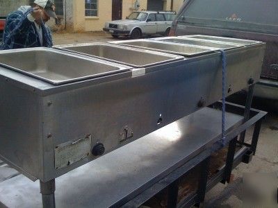 Eagle 5 well gas steam table hot table serving line