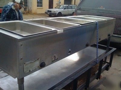 Eagle 5 well gas steam table hot table serving line