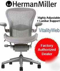 Herman miller aeron chair titanium mineralite smoke b