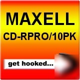 Maxell cdrpro 10PK prof grade 700MB 42X jewel cs 48X cd
