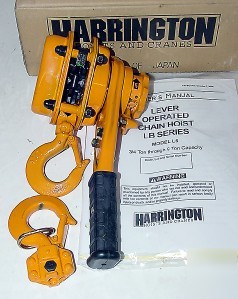 New harrington 3/4 ton lever hoist LB008 with 5' chain
