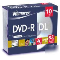 New memorex dvd-r 4X dl 10 pack jewel case