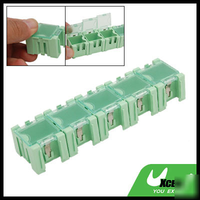 Plastic components storage electronic parts boxes green
