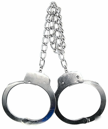 Police doc leg cuffs double lock prisoner restraints
