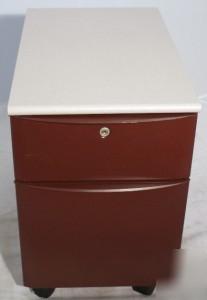 Steelcase mobile work top filing cabinet 2 drawer file