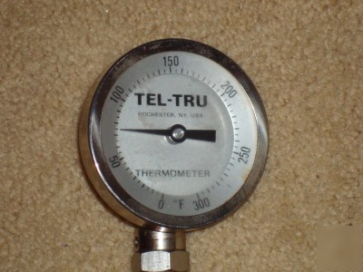 Tel tru industrial thermometer w thermowell 0-300F 3