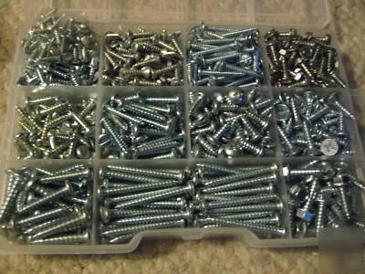 715 assorted sheet metal screws w case #6,#8,#10,#12 