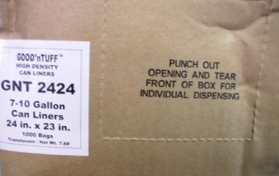 1000 trash can liners 7-10 gallon gnt 2424 by webster 