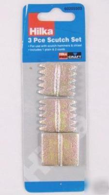 Scutch set - 3PCE for use with hammers and chisels 