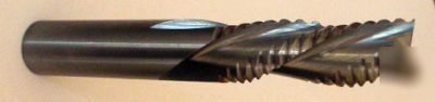 Solid carbide triple flute rougher downcut router bit