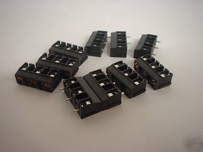 Terminal block 3 way 10 mm pitch pcb black x 10 pcs 