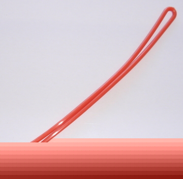 Warm red luggage tag worm loops for laminating pouches
