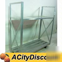 2 helf mobile alum dunnage restaurant utility rack cart