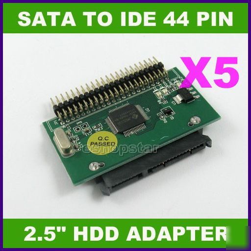 5 x sata hard drive to ide 44 pin adapter for laptop