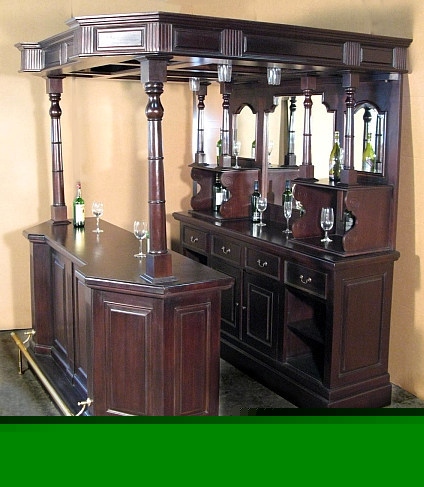 6.5 ft solid mahogany canopy pub liquor bar free shpg