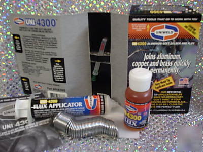 Aluminum soft solder & flux kit w/metal tip applicator