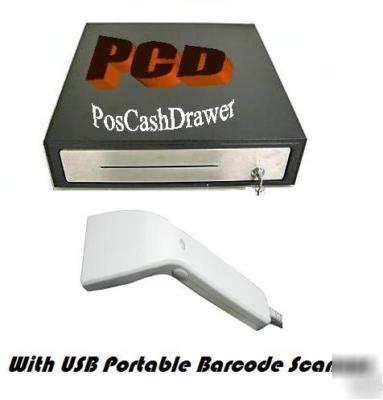 Cash drawer epson/star prnt.intr w/portable usb scanner
