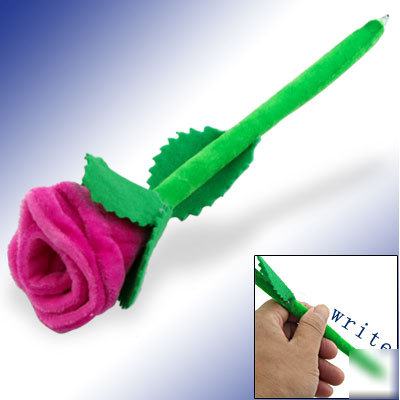 Pink rose school office writing blue ink ballpoint pen
